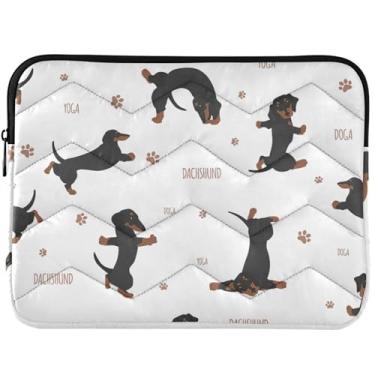 Imagem de Capa protetora para laptop Yoga Dogs Dachshund para MacBook Air de 13 polegadas capa de laptop inchada universal 13-14 polegadas