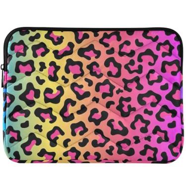 Imagem de Capa protetora para notebook personalizada com estampa de leopardo arco-íris neon universal 13-14 polegadas acessórios de computador para MacBook Air 13 polegadas