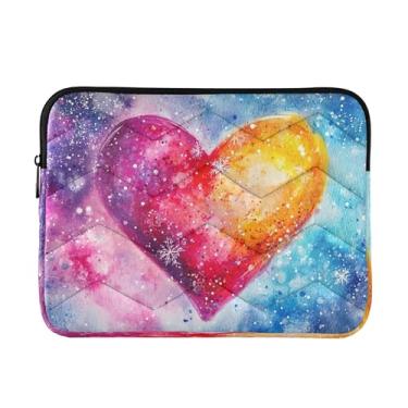 Imagem de Bolsa feminina para laptop com glitter Hearts Galaxy, bolsa de laptop de 15 polegadas, bolsa para laptop para mulheres, bolsa de computador para homens