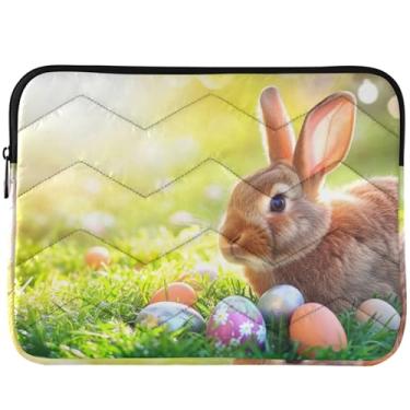 Imagem de Capa protetora para notebook com desenho animado de ovos de páscoa de coelho capa universal para laptop de 13 a 14 polegadas