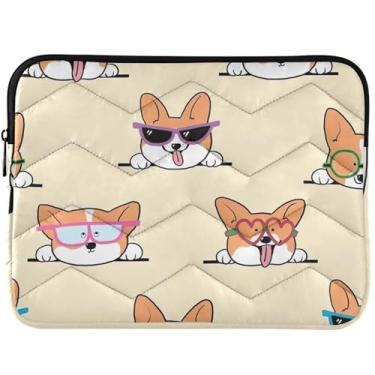 Imagem de Capa para notebook com desenho animado Corgi Dog capa para notebook durável acessórios de computador universal 13 capa para laptop 14