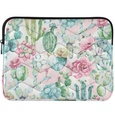 Imagem de Capa protetora para laptop de plantas tropicais, flores, cactos, capa para notebook para MacBook Air, capa fofa para computador de 13 a 14 polegadas, universal, de 13 a 14 polegadas