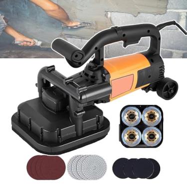 Imagem de KKSOUFX MáQuina De Lixar SuperfíCies De Concreto, Com 4 CabeçAs De 4 Polegadas E Disco De Lixa Diamantado (3 Discos), 3800w, 0-6000 Rpm, Para Lixar Concreto, Cimento, MáRmore E Granito