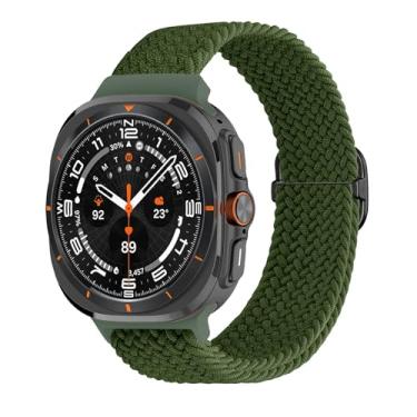 Imagem de TIOYW Pulseira trançada de nylon para Samsung Galaxy Watch 7 Ultra, pulseira de nylon elástico de 47 mm Correa, Watch 7 Ultra, Ágata