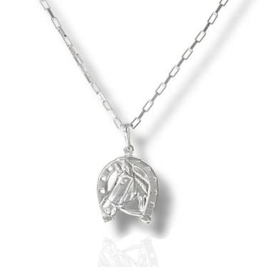 Imagem de Corrente Cordão Prata Maciça 925 Bloco 70cm Ferradura - Lojas La&Amp;N