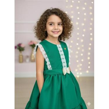 Imagem de Vestido Infantil Verde para Ano Novo e Festas - Valeria, 6, Verde
