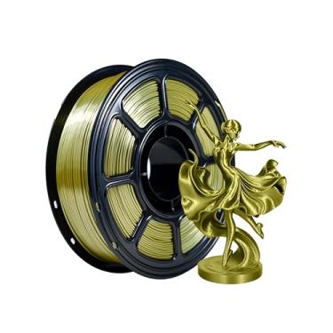 Imagem de iBOSS Filamento de seda para impressora 3D, filamento PLA+ de seda brilhante 1,75 mm, superfície sedosa lisa PLA Plus, ótimo fácil de imprimir para impressoras 3D, precisão dimensional +/- 0,02 mm