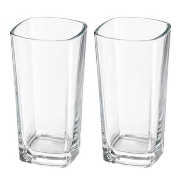 Imagem de Copos Texas BALI Quadrado Vidro Transparente Mesa Posta 320ml 2 UNIDAD
