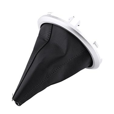 Imagem de PerGar Capa de alavanca de câmbio, polaina de câmbio de marchas de couro PU, capa de porta-malas de câmbio de transmissão manual preta para carro adequada para Suzuki Swift SX4 2005-2010