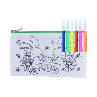 Imagem de Estojo De Canetas Colorido Para Crianças Em Tecido Não Tecido Armazena