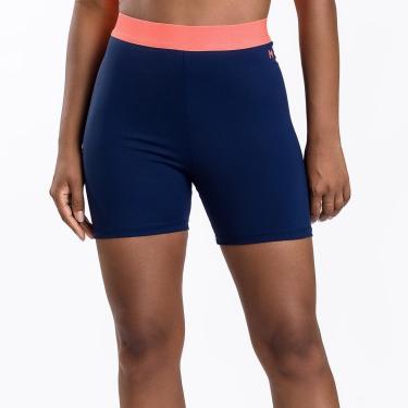 Imagem de Short Feminino Neon Marinho Com Coral Massam Fitness-Feminino