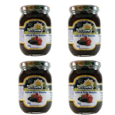 Imagem de Kit com 4 Geleia De Frutas Vermelhas 320g - Fazenda Sonnenhof