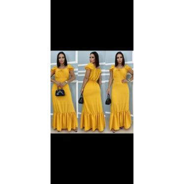 Imagem de Vestido longo amarelo - Stillo, Amarelo, M
