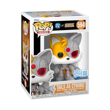 Imagem de Funko Pop! Heroes: Liga da Justiça e Sonic - Tails/Cyborg Hybrid/Cyborg - Sonic + DC Comics - Boneco de vinil colecionável - Ideia de presente
