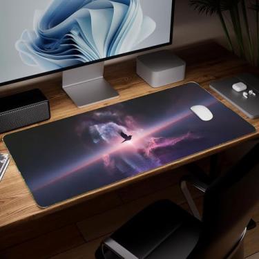 Imagem de Tapete de mesa boêmio de couro, mouse pad de arte colorida grande teclado de computador para jogos, protetor e capa à prova d'água, tapete decorativo de couro PU para laptop, decoração de casa, 25,4 x