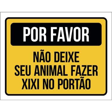 Imagem de Placa Por Favor Não Deixe Animal Fazer Xixi Portão 36X46