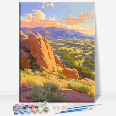 Imagem de COLORADO SPRINGS GARDEN OF THE GODS VIEW COLORADO Canvas DIY Kit de pintura por números bar café caverna casa de banho parede banheiro varanda pátio decoração presente, 40,6 x 30,5 cm