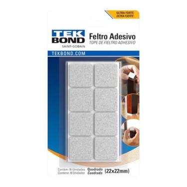 Imagem de Feltro Quadrado 22 Mm Branco Cartela C/64 Unidades Preta/Branca - TEKB