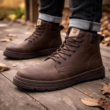 Imagem de Bota Coturno Masculino, Botina com Solado Borracha Ferraroni, Confortá