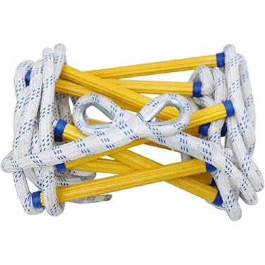 Imagem de Escada de emergência portátil - Escada de escalada de corda de nylon durável de 20 m para segurança contra incêndio em casa, implantação rápida, ferramenta de fuga leve e confiável