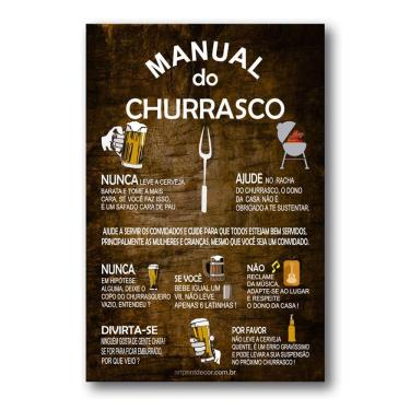 Imagem de Placa Decorativa Manual Do Churrasco Mdf 30x40 Cm