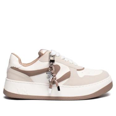 Imagem de Tênis Feminino Via Marte Casual Solado Caixa Branco/Marrom, Branco, Ma
