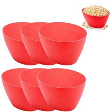 Imagem de 6 Bowl Pote Oval 23cm Balde de Pipoca Vermelho - Wolf