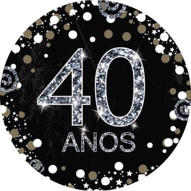 Imagem de Painel Festa Redondo Aniversario 40 anos  3d 1,50 Dia. - Fantasia Brás
