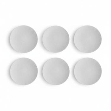 Imagem de Kit 06 Prato Sobremesa Relevo Dunas 20 cm Germer Porcelanas, Cinza