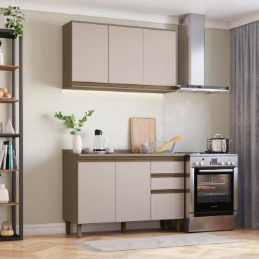 Imagem de Cozinha Modulada 2 Peças com Tampo em MDF Connect Henn - Duna/Cristal