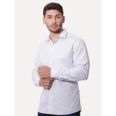 Imagem de Camisa Dudalina Masculina Comfort Superfine Cotton Pocket Grid Azul Claro-Masculino
