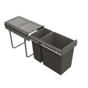 Imagem de Lixeira Deslizante 300mm Plas/aço 1 Balde 20l e 1 Balde 10l 503.06.073