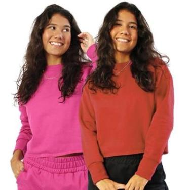 Imagem de Kit 2 Cropped Moletom Flanelado-Feminino