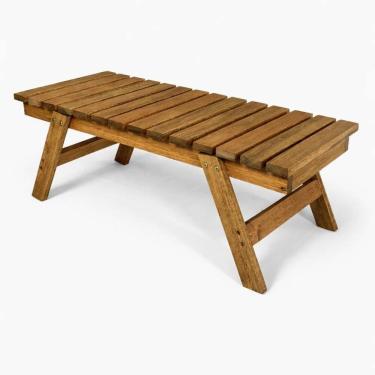 Imagem de Banco em Madeira Maciça para Jardim Unique Yescasa Nogueira