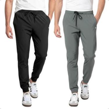 Imagem de Kit 2 Calças Jogger Masculina DZ Esportiva Tactel com Elastano  Casual-Masculino