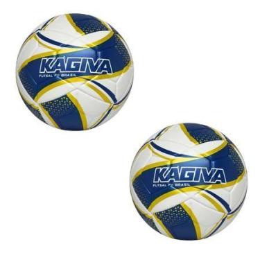 Imagem de KIt 2 Bolas Futsal Kagiva F5 Brasil Sub 11 Cor Azul Dourado