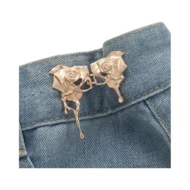 Imagem de Ajustador De Cintura Metálico Com Botão Para Calças Jeans E Saias, Sem
