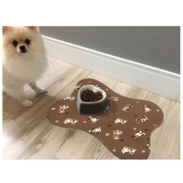 Imagem de Jogo Americano Pet Tapete Para Comedouro Cachorro Gatos Osso Tapetinho