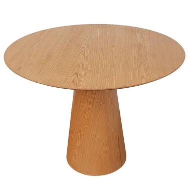 Imagem de Mesa Cone Redonda 160cm Base Madeira Natural Tampo