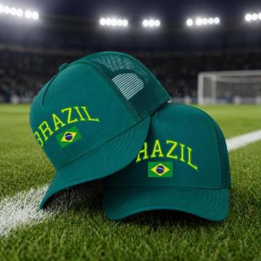 Imagem de Boné Brasil Brasileira Telinha Use Young Time Torcida Copa, Verde