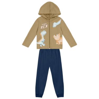 Imagem de Conjunto infantil em moletom de dino Brandili-Masculino