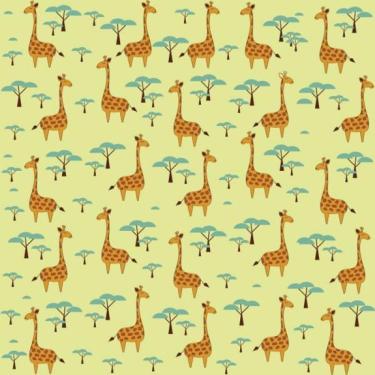 Imagem de Papel de Parede Infantil Girafa Safari Rolo 300cm X 60cm Amarelo Casa H