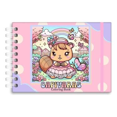 Imagem de Livro De Colorir Capivara Capa Dura 50 Páginas A5 180g Estilo Bobbie G