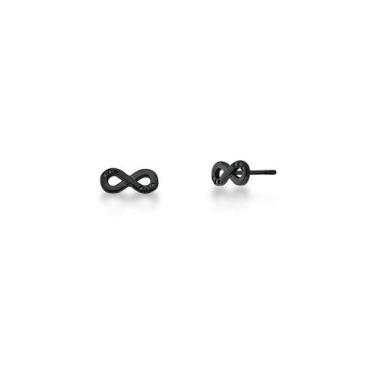 Imagem de Brinco infinito negro banhado a ródio negro - zircônias - 5mm x 12mm -