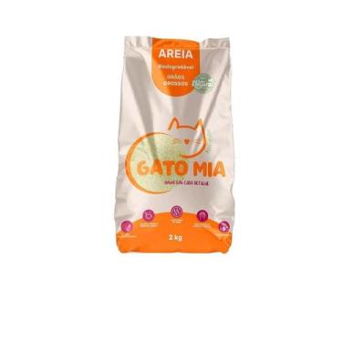 Imagem de Gato Mia Naturalle Areia Higiênica Grãos Grossos 2kg