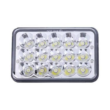 Imagem de Farol LED Âmbar Branco Halo DRL 4x6 H4 Para Carro, Jeep, Moto, Caminhã