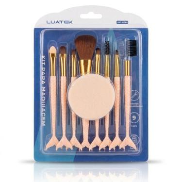 Imagem de Pincel Sereia Rosa Kit Acessório Decorativo para Maquiagem e Beleza, D