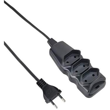 Imagem de Extensão Elétrica 3 Tomadas Elgin Cabo de 3 metros Preto Bivolt Preto
