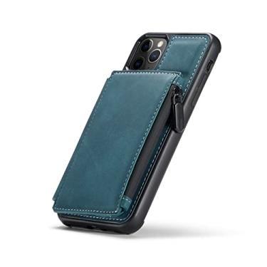 Imagem de Capa de couro com zíper para iPhone 13 12 11 Pro XS Max SE 2020 8 7 Plus Capa tipo carteira para Samsung S21 Ultra S20 S10, azul, para iPhone 7Plus 8Plus