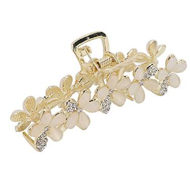 Imagem de Braçadeira de cabelo mandíbula, grampos de cabelo não deslizantes reutilizáveis para cabelos cacheados para cabelos grossos (pérola transparente)